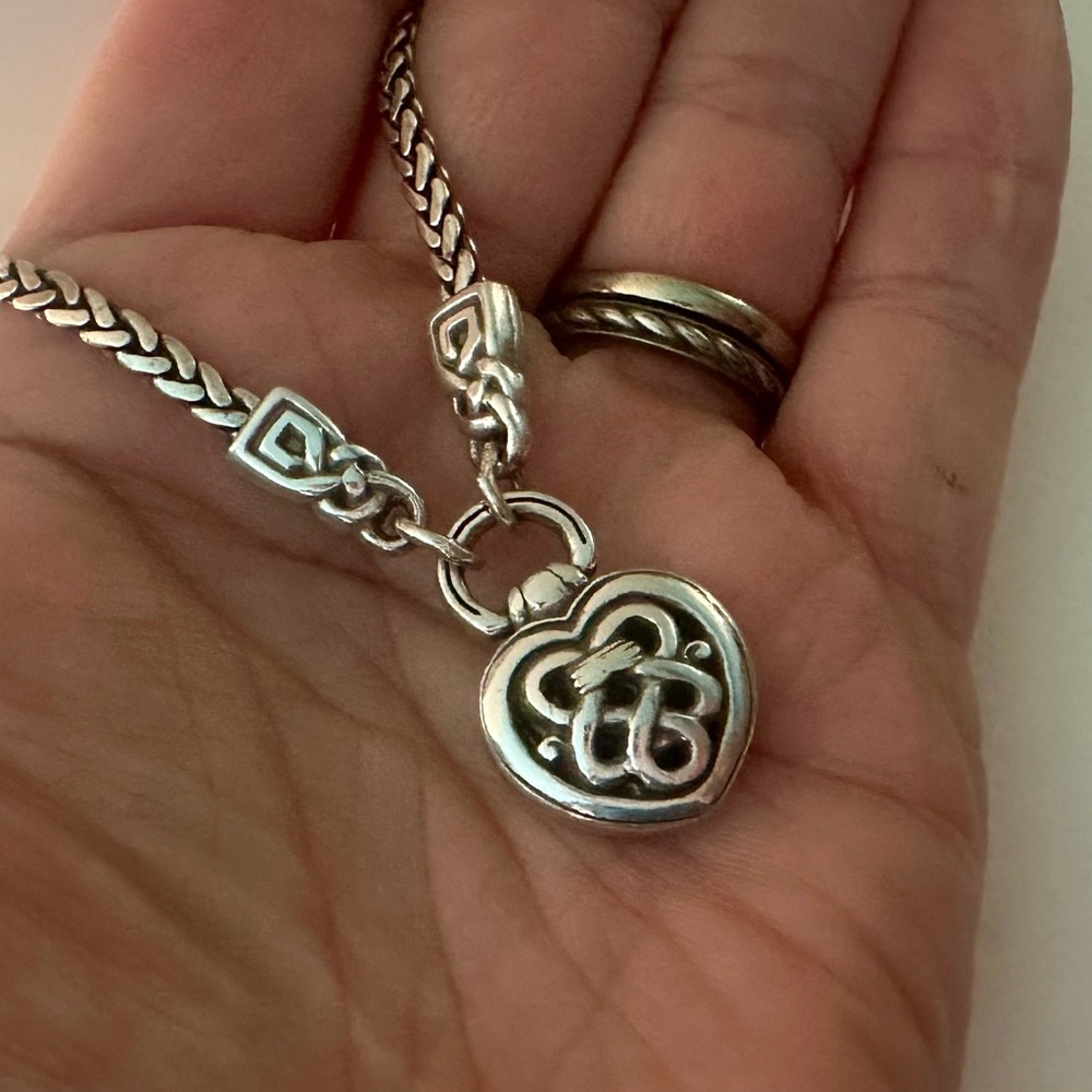 Brighton Silver Plated Adjustable Scroll Heart Ne… - image 3